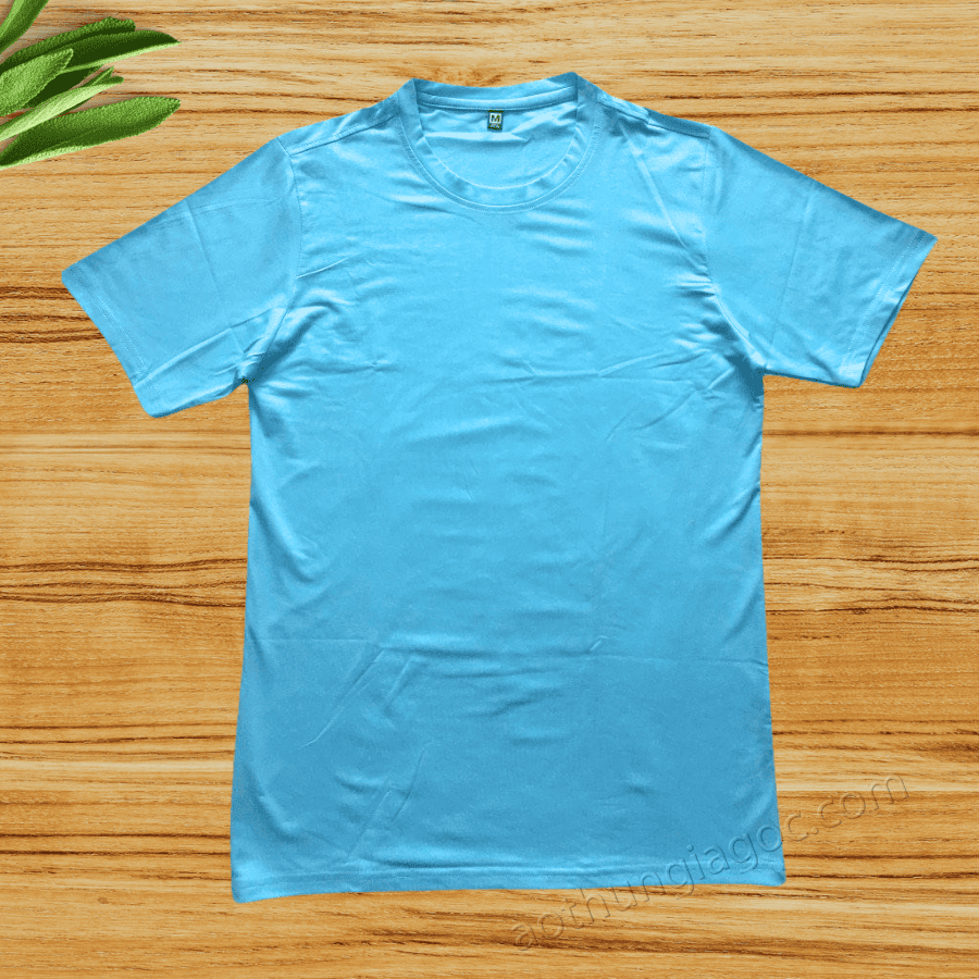 Áo Thun Poly 4 Chiều Màu Xanh Dương Lợt